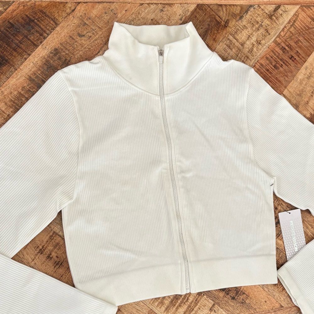 🏃🏽♀️🛤️NWT Ribbed Track Jacket Sz XL🛤️🏃🏽♀️ - Picture 8 of 10